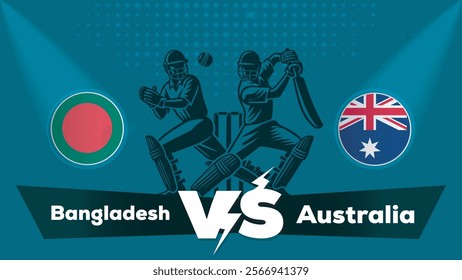 Bangladesh VS Australia Match , Australia Vs Bangladesh cricket match , Cricket match concept with creative illustration.eps