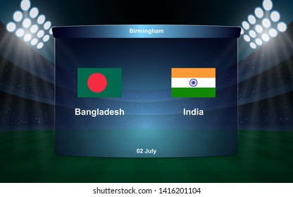 Bangladesh Vs India Cricket Scoreboard Broadcast Graphic Template