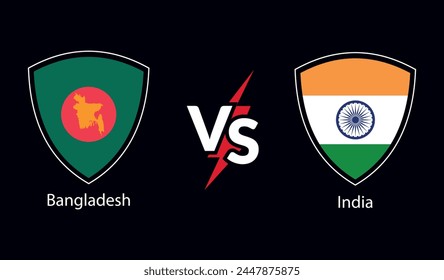 Bangladesh vs India  flag Vector Design