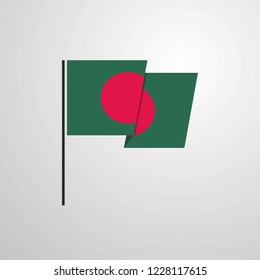 Bangladesh waving Flag design vector
