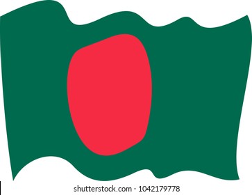 Bangladesh waving flag set of vector illustration.-Realistic waving flag of Bangladesh. Current national flag of People's Republic of Bangladesh. 