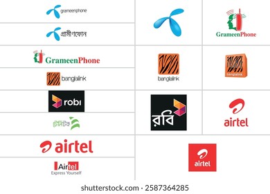 Bangladeshi BD SIM Company Logo Bundle Vector Illustration Premium Quality