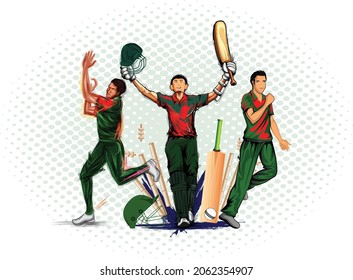 Bangladeshi cricket player image and illustrations