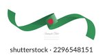 Bangladeshi flag ribbon vector illustration. Bangladesh flag ribbon on abstract isolated on white color background