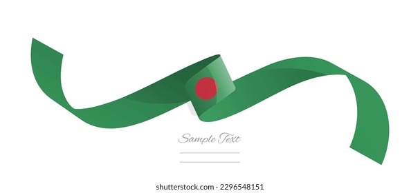 Bangladeshi flag ribbon vector illustration. Bangladesh flag ribbon on abstract isolated on white color background