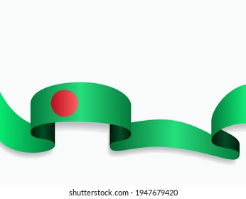 Bangladeshi flag wavy abstract background. Vector illustration.