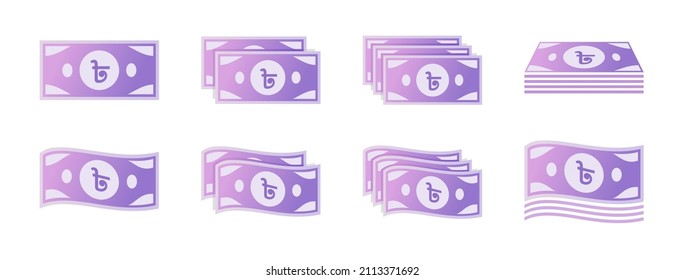 Bangladeshi Taka Banknote Icon Set