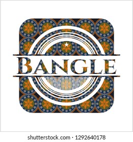 Bangle arabic badge background. Arabesque decoration.