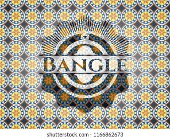 Bangle arabic emblem. Arabesque decoration.