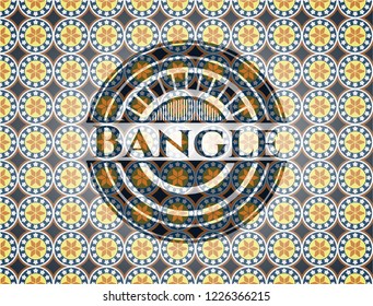 Bangle arabic emblem. Arabesque decoration.