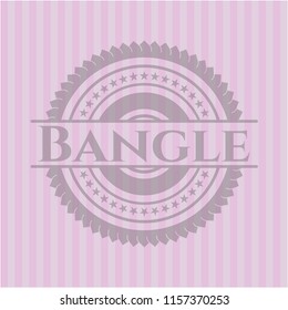 Bangle badge with pink background