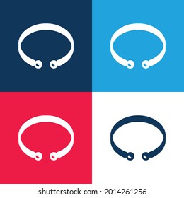 Bangle blue and red four color minimal icon set