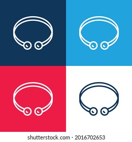 Bangle blue and red four color minimal icon set