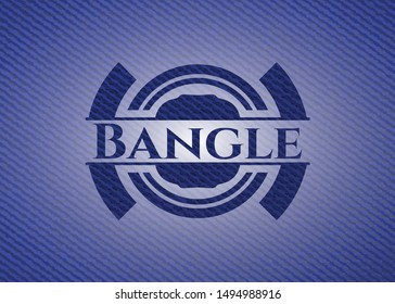 Bangle emblem with denim texture. Vector Illustration. Detailed.