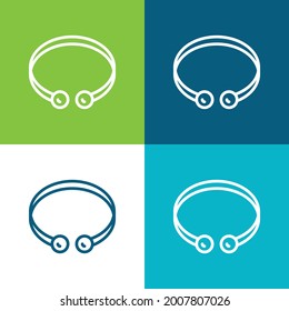 Bangle Flat four color minimal icon set