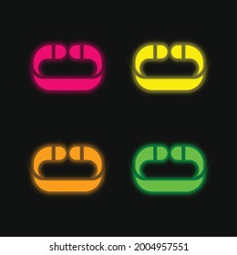 Bangle four color glowing neon vector icon