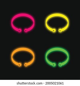 Bangle four color glowing neon vector icon