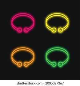 Bangle four color glowing neon vector icon