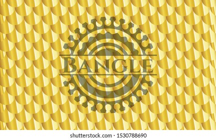 Bangle gold emblem. Scales pattern. Vector Illustration. Detailed.