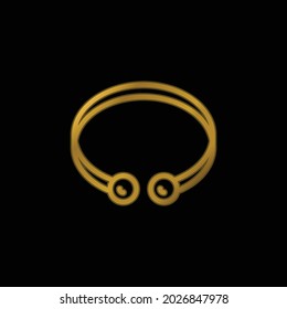 Bangle gold plated metalic icon or logo vector