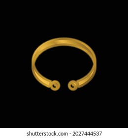 Bangle gold plated metalic icon or logo vector