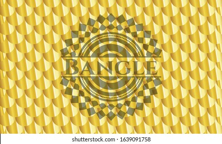 Bangle golden badge or emblem. Scales pattern. Vector Illustration. Detailed.