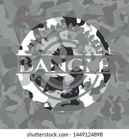 Bangle grey camouflage emblem. Vector Illustration.