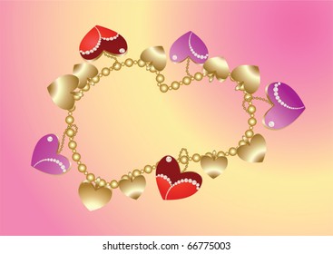 Bangle with hearts for valentine's day