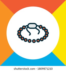 Símbolo de línea de color con icono en bengalí. Un elemento de pulsera aislada de calidad superior con un estilo moderno.