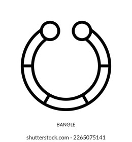 bangle icon. Line Art Style Design Isolated On White Background