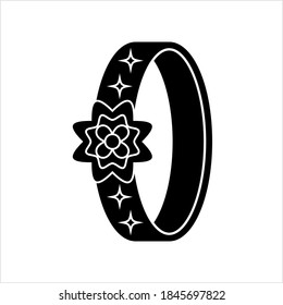 Bangle Icon, Rigid Bracelet Jewelry Icon Vector Art Illustration