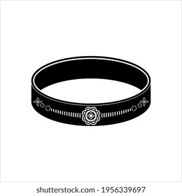 Bangle Icon, Rigid Bracelet Jewelry Icon Vector Art Illustration