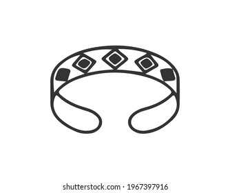 Bangle Icon, Rigid Bracelet Jewelry Icon Vector Art Illustration