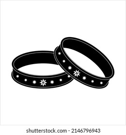 Bangle Icon, Rigid Bracelet Jewelry Icon Vector Art Illustration