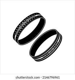 Bangle Icon, Rigid Bracelet Jewelry Icon Vector Art Illustration