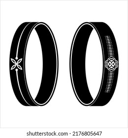 Bangle Icon, Rigid Bracelet Jewelry Icon Vector Art Illustration