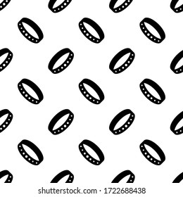 Bangle Icon Seamless Pattern, Rigid Bracelet Jewelry Icon Vector Art Illustration