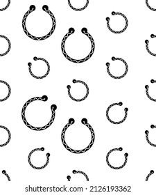 Bangle Icon Seamless Pattern, Rigid Bracelet Jewelry Icon Vector Art Illustration