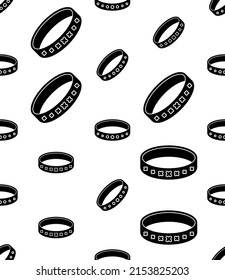 Bangle Icon Seamless Pattern, Rigid Bracelet Jewelry Icon Vector Art Illustration