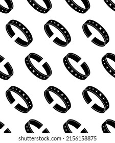 Bangle Icon Seamless Pattern, Rigid Bracelet Jewelry Icon Vector Art Illustration