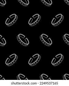 Bangle Icon Seamless Pattern, Rigid Bracelet Jewelry Icon Vector Art Illustration