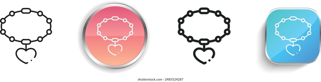 bangle icon. Thin Linear, Regular and Button Style Design Isolated On White Background