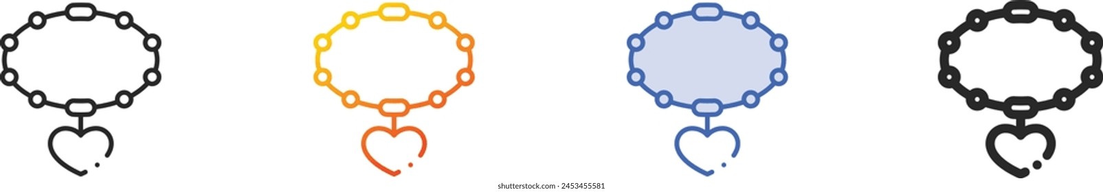 bangle icon.Thin Linear, Gradient, Blue Stroke and bold Style Design Isolated On White Background