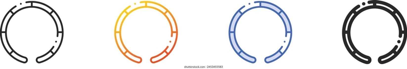 bangle icon.Thin Linear, Gradient, Blue Stroke and bold Style Design Isolated On White Background