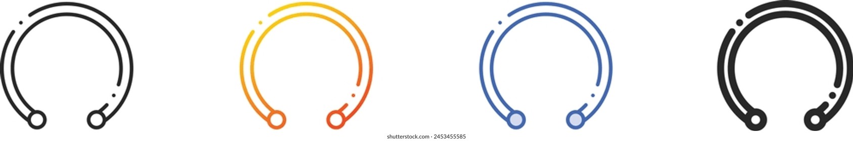 bangle icon.Thin Linear, Gradient, Blue Stroke and bold Style Design Isolated On White Background