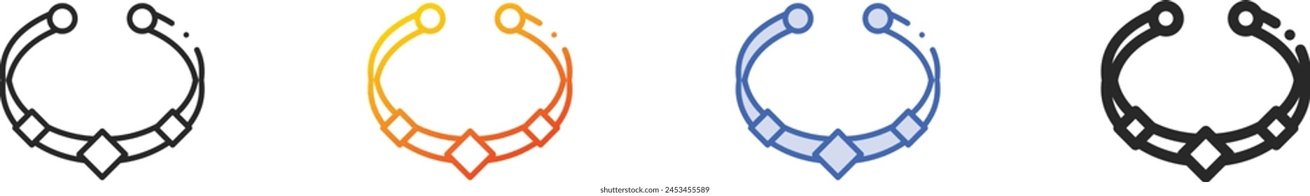 bangle icon.Thin Linear, Gradient, Blue Stroke and bold Style Design Isolated On White Background