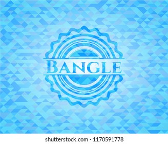 Bangle light blue emblem. Mosaic background