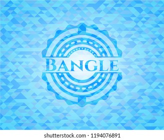 Bangle light blue emblem. Mosaic background