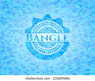 Bangle light blue emblem with mosaic background