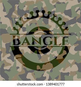 Bangle on camouflaged texture. Vector Illustration. Detailed.